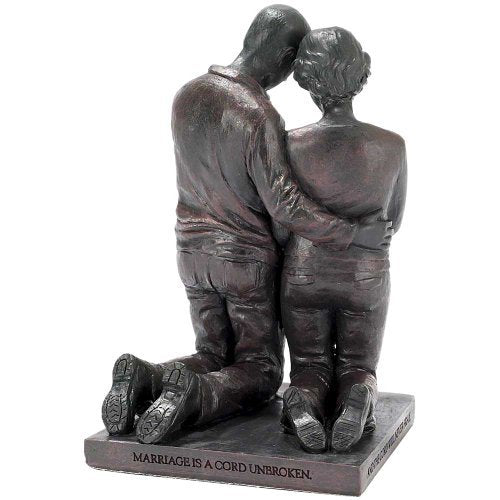 Dicksons Praying Husband and Wife 5 inch Grey Resin Stone Table Figurine - style: Praying Husband and Wife