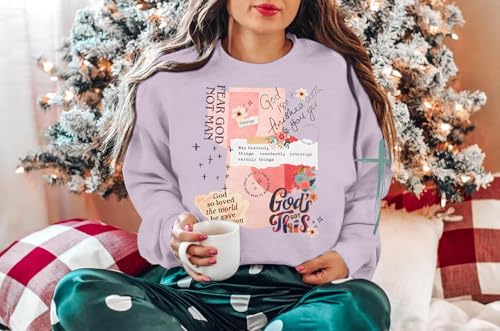 LOTUCY Christian Sweatshirt Women Love Like Jesus Shirt Faith Religious Saying Inspirational Casual lightweight Pullover - color: Purple, size: XX-Large