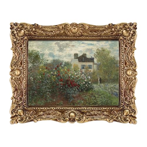 FOLKOR Vintage Canvas Wall Art for Living Room, Garden Flower Picture Print for Bedroom Decoration, Antique Gold Paintings Posters for Home Office Birthday Christmas Gift, 5x7 - color: The Artist's Garden, size: 5x7"