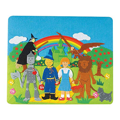 Constructive Playthings Classic Stories Felt Board Story Sets, Flannel Board for Preschool Learning Activities, With Three Little Pigs, Goldilocks, Red Riding Hook, Red Hen and Gingerbread Boy, 3+