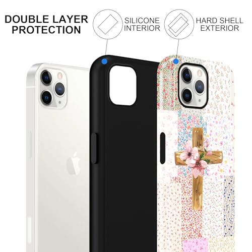 for iPhone 11 Pro Max 6.5'' Pink Flower Cross Christian Phone Case - color: Pink Flower Cross, size: iPhone 11 Pro Max