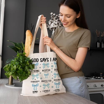 FBB Christian What's the Best that Could Happen Inspirational Tote Bag - color: God Say I Am - 2