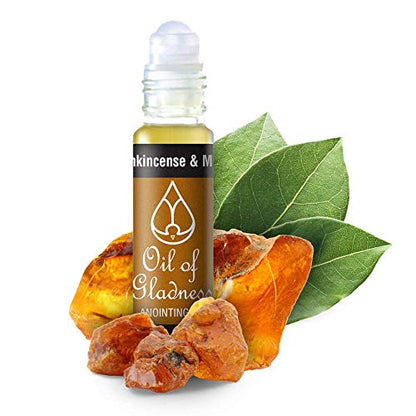 Oil of Gladness Frankincense and Myrrh Anointing Oil - Oil for Daily Prayer, Ceremonies, and Blessings 1/3 oz Roll-On - size: 0.3 Fl Oz (Pack of 1)