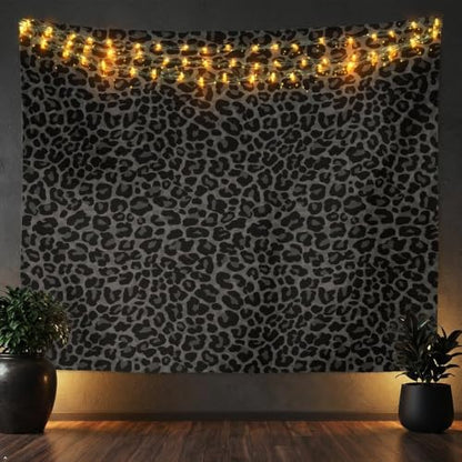 Erosebridal African Cheetah Tapestry For Bedroom Aesthetic,Leopard Print Tapestry 59x82,Grey Animal Skin Wall Hanging,Wildlife Wall Tapestries - color: Grey Black, size: 82.7"L x 59.1"W
