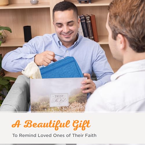 Christian Art Gifts Polyester Bible Cover for Men & Women: Jesus Fish Patch - color: Light Blue/Jesus Fish, size: Extra Large