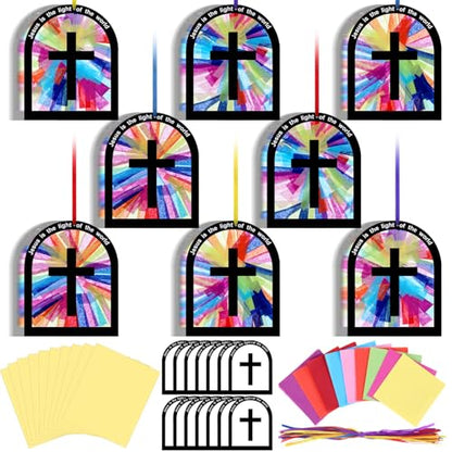 Motipuns 32 Sets Christian Crafts DIY Suncatcher Kit - style: Window