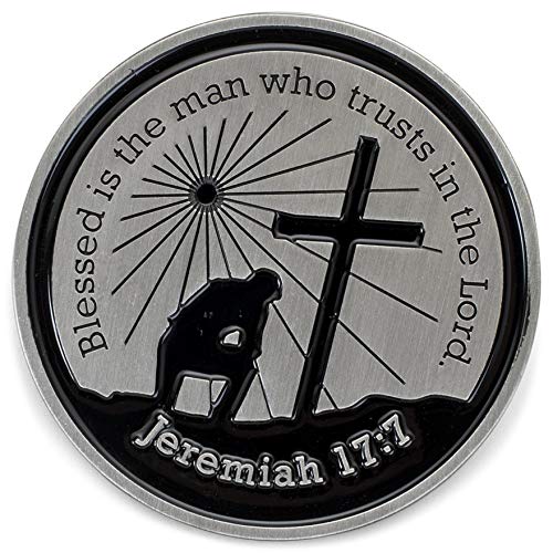 Dicksons Man of God Antique Silver Tone 2 x 2 inch Zinc Alloy Epoxy, Inspirational, for Car, Vehicle, Truck, Van, Travel, On-The-Go Reminder, Auto Visor with Easy Clip, Single - color: Silver Antique Man of God, size: Single
