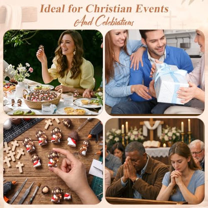 Junkin 40 Sets 1.57 Inch Little Jesus Figures Religious Christian Gifts - style: Give It All to God