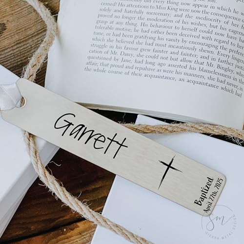 Personalized Baptism Bookmark Gift Idea for Friend Sister Bookmark Baptized Date Christian Present Birthday for Her Name Washed by the Water BAPTIZE-Book