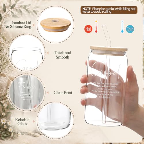 Fumete 6 Sets Christian Gift Sets Women Glass Cup, Verse, Xmas Color - color: Xmas Color, size: Verse