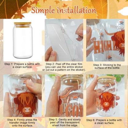 Rngmsi UV DTF Cup Wrap - 30 Sheets Fall Halloween UV DTF Stickers for Glass - style: Fall Halloween