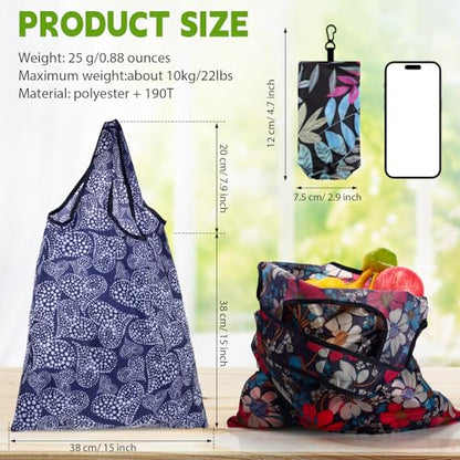 Paterr 24 Pcs Reusable Grocery Shopping Bags Foldable Bulk - style: Retro Style