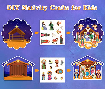 FaCraft Nativity Sticker for Kids - 24pcs Christian Christmas Crafts Kits - color: A-24PCS