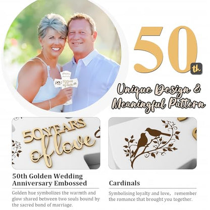 50th Anniversary Wedding Gifts for Wife Husband, Religious Cross Gifts for Women Men,50 Year Romantic Anniversary Marriage Gift for Her,Him,Couple,Parents,Friends,Wedding Anniversary Decorations - style: 50 years of marriage
