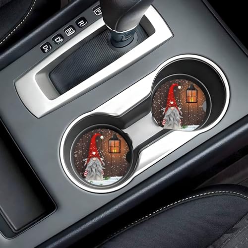 Dwarf Christmas Car Cup Holder Coasters 2 Pack 2.63" for Women - color: Red
