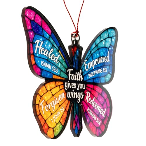 Butterfly Gifts for Women – Butterfly Suncatcher Inspirational Spiritual Gifts for Women 2026 for Christmas Mothes Day, Christian Gift Religious Gift Women Birthday Gifts, Valentines, Mothers Day - color: Butterfly 1