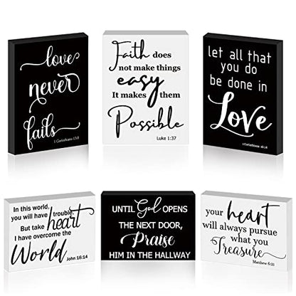 Yalikop 6 Pcs Bible Verse Christian Mini Wooden Sign, Fresh Style - style: Fresh Style
