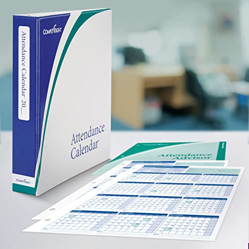 ComplyRight 2027 Attendance Calendar Kit, White, Pack of 50 - size: 50 Pack, style: Attendance Calendar Kit