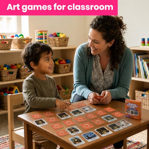 Menique Memory Matching Game – Famous Paintings for Adults & Kids – 70 Cards (35 Pairs) – Bilingual Art Game – Educational & Concentration Activity - style: Art