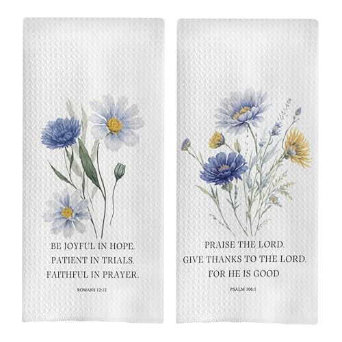 Bible Christian Kitchen Towels 16x24 Inch Set of 2, Inspirational Christian Gifts for Women, Floral Decorative Hand Towels for Bathroom - color: Christian Kitchen Towels5