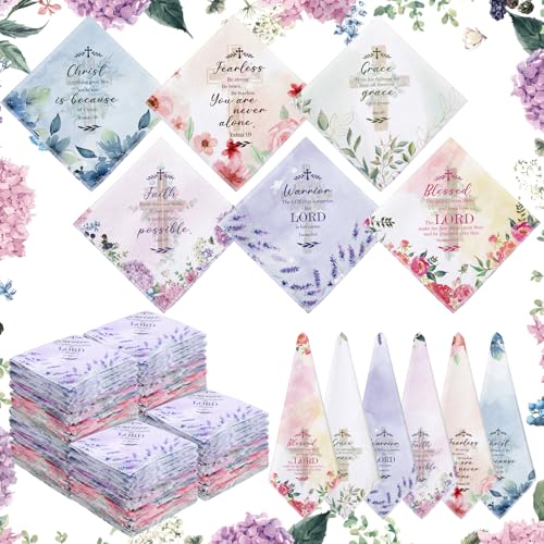 HunnmingRe Christian Handkerchief for Women Inspirational Gifts Bulk Inspirational Religious Bible Verse Handkerchief - style: Inspiring Cross