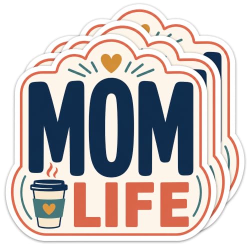 [3PCS] Mom Sticker Mom Life Vinyl Decal for Laptop Bottle Tumbler Gift - color: Mom Sticker