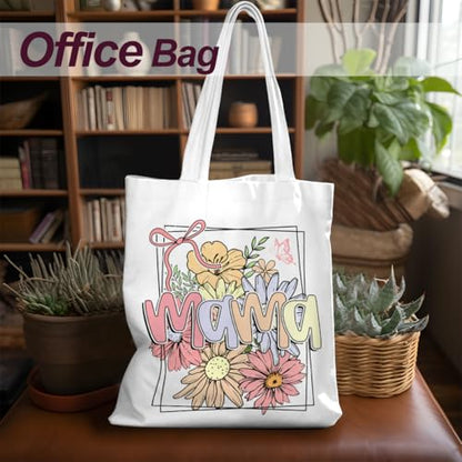 Mama Mom Tote Bag Mom Birthday Gifts Canvas Tote Bag, Reusable Canvas Shoulder Bags for Grocery Shopping, Beach 01 - color: Mamaflower03