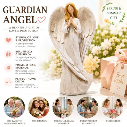 Hodao Praying Angel Figurine, Elegant White - style: praying