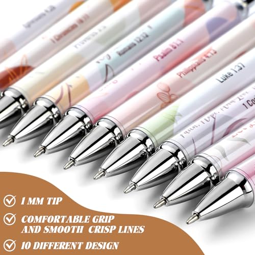 Ctosree 100 Pcs Bible Verse Ballpoint Pens Bulk Christian Gift for Women Easter Gifts Inspirational Scripture Pens Novelty Boho Scripture Black Ink Religious Gift for School Office Church Supplies