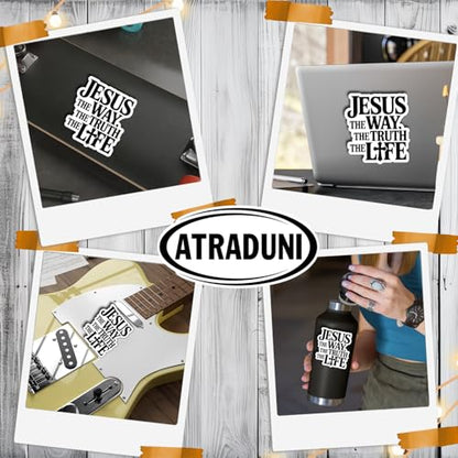 (3Pcs) Jesus The Way The Truth The Life Stickers Faith Quote Inspirational Christian Gifts Waterproof Vinyl Decals for Kindle Water Bottle Laptop Car Phone Size 3" x 2.5" - color: Jesus the Way, the Truth, the Life