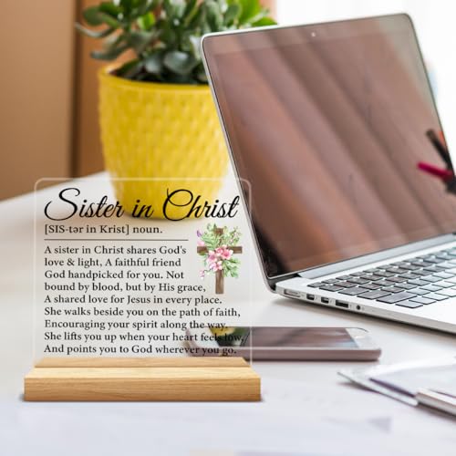 Sister in Christ Gifts for Women Acrylic Desk Sign - color: M60A03