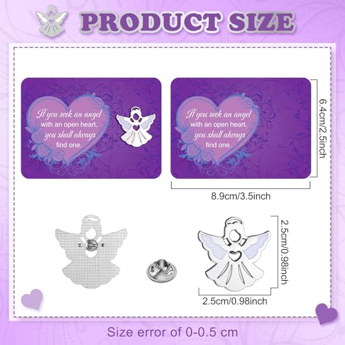 Quelay 30 Sets Silver Angel Pins on Card Bulk Christmas Religious Angel Pins Gifts Christian Enamel Lapel Pin with Card for Man Women Church Religious Gifts - style: Silver Angel Pins