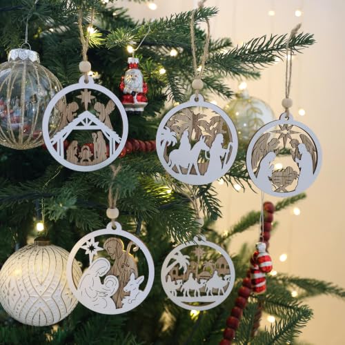 18 Pieces Nativity Scene Ornaments Christmas Tree Decorations