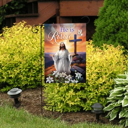 Briarwood Lane Jesus Is Risen Garden Flag - color: Jesus Is