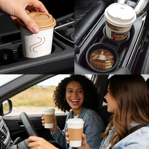 Ceramic Car Cup Coasters 2PCS - Coffee Book - color: Coffee Book