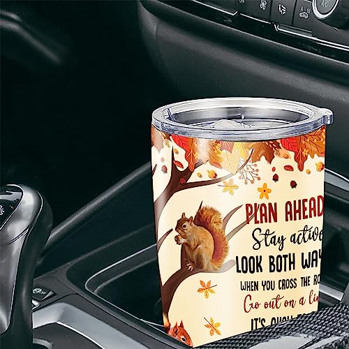Personalized Squirrel Tumbler With Lid Custom Name Double Wall Vacuum Stainless Steel Travel Coffee Mug Insulated Cup Drinking Gifts Birthday For Kids Men Women - color: Squirrell