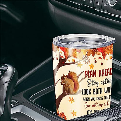 Personalized Squirrel Tumbler With Lid Custom Name Double Wall Vacuum Stainless Steel Travel Coffee Mug Insulated Cup Drinking Gifts Birthday For Kids Men Women - color: Squirrell