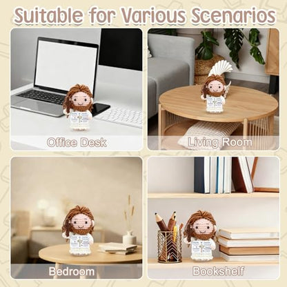 Positive Jesus Crochet Christian Gifts Handmade Emotional Support Jesus - style: every day God thinks of you...
