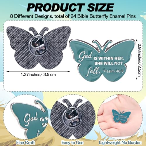 Landical 24 Pcs Jesus Christian Pins - style: Butterfly