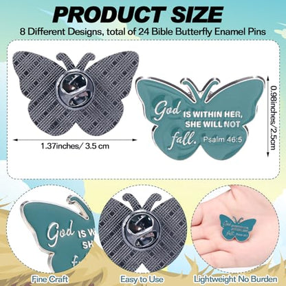Landical 24 Pcs Jesus Christian Pins - style: Butterfly