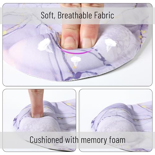 Mr. Pen- Ergonomic Mouse Pad with Wrist Rest, Pink Marble Luxe Design - color: Pink Marble Luxe