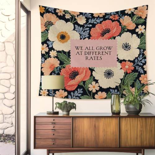HUGANE Floral Mental Health Tapestry Wall Decor 50x60 Inch - color: colour-03
