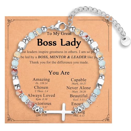 Christian Gifts for Women Girls, Religious Cross Bracelet - color: Boss Lady