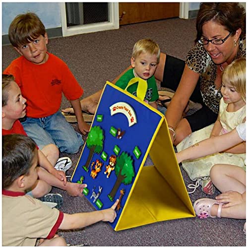 Topwon Felt Board, Folding Flannel Playboard Preschool Toddler Stories Boards, Animal Story Learning Double-Side Stand Flannel Board (Not Including Animal Felt) - style: Not Including Animal Felt