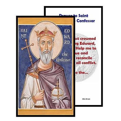 Saint Edward the Confessor Patron Saint of Difficult Marriages and the builder of Westminster Abbey Prayer Card Blessed By His Holiness