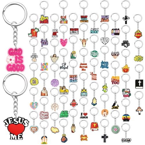 Cute Keychain Bulk,Cute Key Chain for Car Keys Purse Bag Rewards - color: Jesus-60