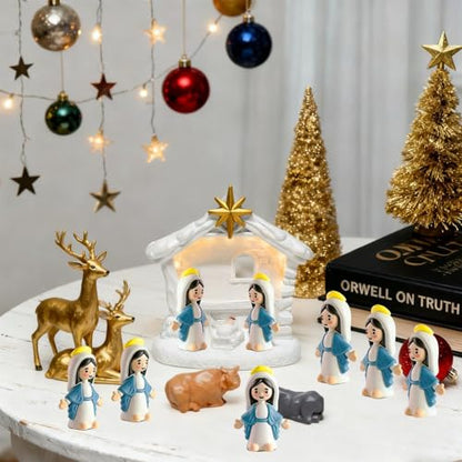 30 pcs Little Virgin Mary Figurines Bulk Mini Virgin Mary Easter Jesus Figures Classic Religious Gifts Easter Eggs Stuffers Sunday Baptism Gifts (30)