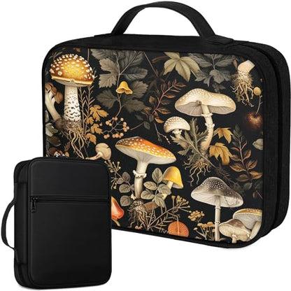 Bible Cover for Women Kids, Bible Carrying Case Church Bag Bible Protective with Zippered Back Pocket, Gift for Adults Lady Women Men, Mushrooms - color: Mushrooms