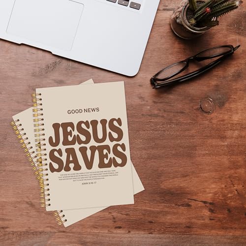 KAOWT Christian Christian Notebooks, Jesus Office Supplies for Desk Women, Prayer Journal for Woman Man, Bible Journaling Notebooks for Office School Supplies, 5.5x8.3 Inch - color: notbook bible-jesus saves