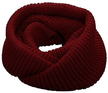 NEOSAN Womens Thick Ribbed Knit Winter Infinity Circle Loop Scarf - color: Burgundy